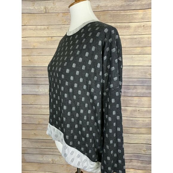 Cotton Innovation Womens XL Hi Lo Blouse Two Tone - Picture 4 of 9